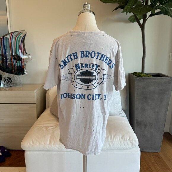 Vintage Harley Davidson Distressed Graphic White Size XL - Picture 7 of 9